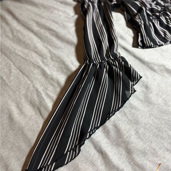 Guess Black and White Striped Blouse - Picture 3 of 6